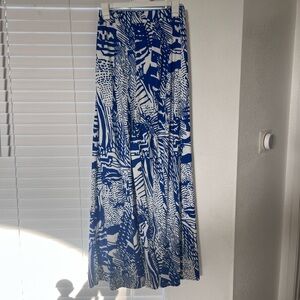 Blue and White Patterned Women's Pants